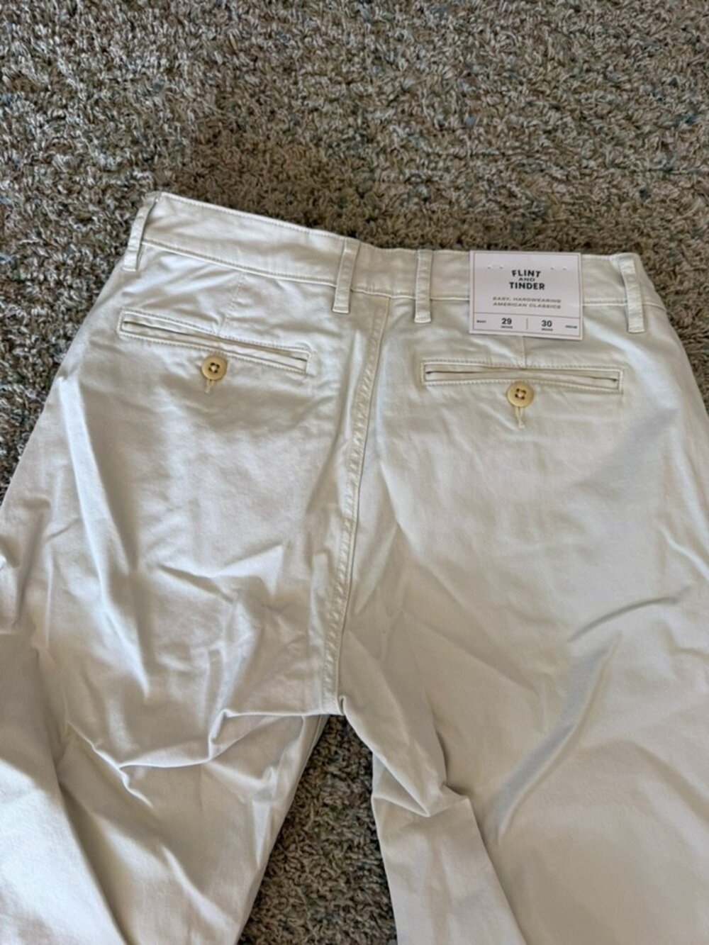 NWT Flint & Tinder Slim Fit 365 5-Pocket Pants Sz 29x30 Salt - Picture 6 of 6